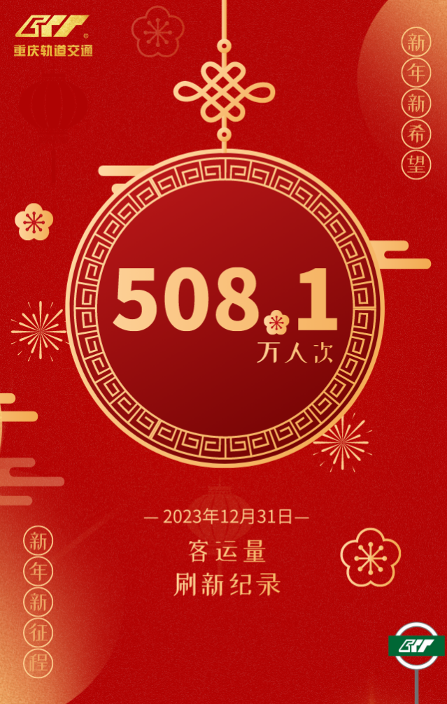 重庆地铁再创历史新高508.1万人次