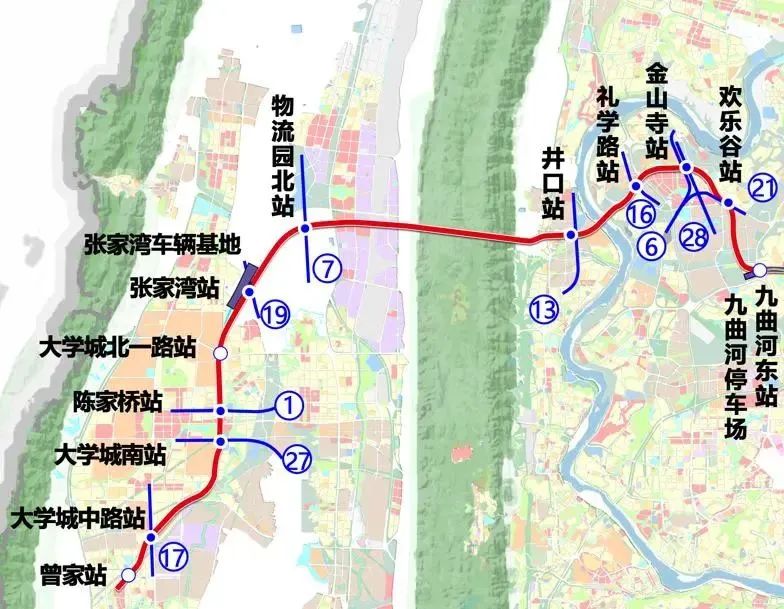 重庆地铁15号线二期走向示意图