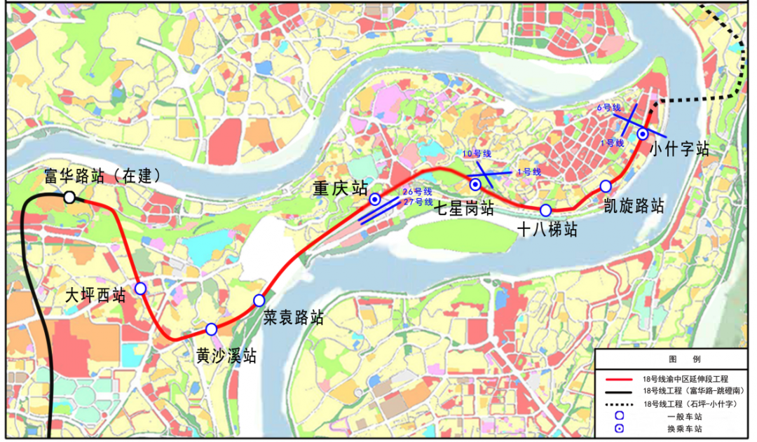 重庆地铁18号线北延伸段路线图