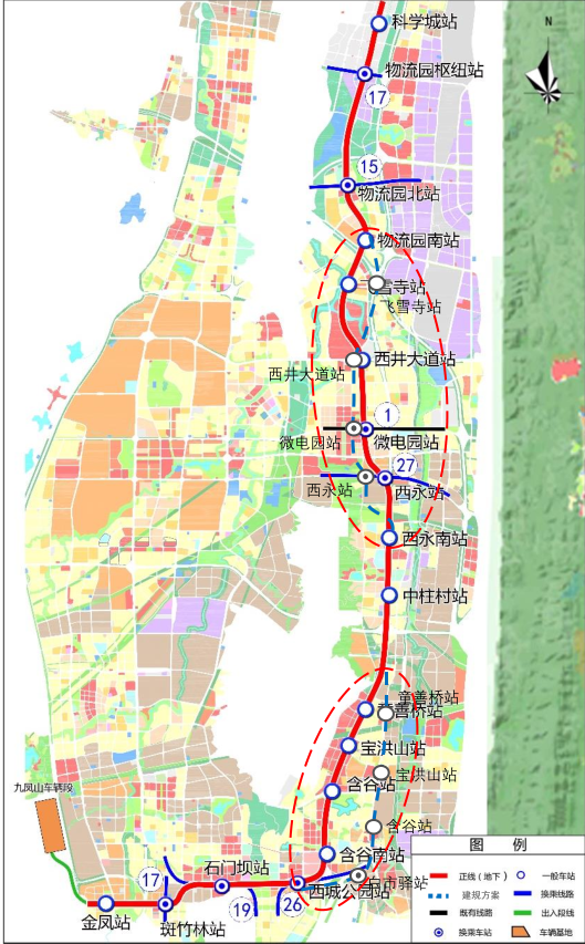 重庆地铁7号线一期走向示意图