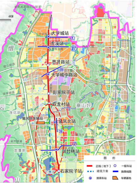 重庆地铁17号线一期走向示意图