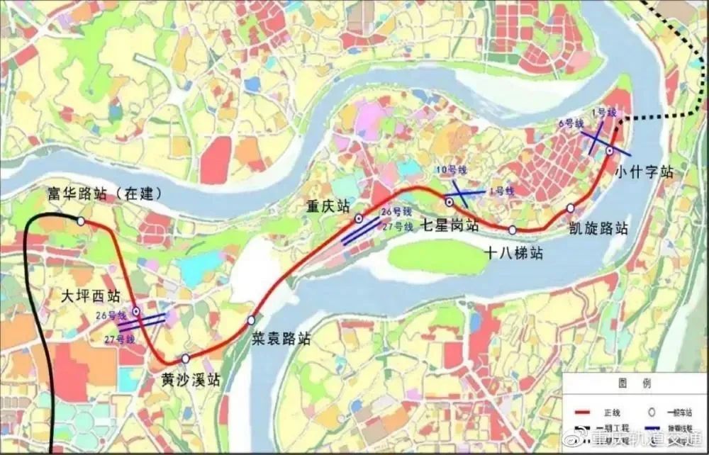 重庆地铁18号线北延伸段示意图