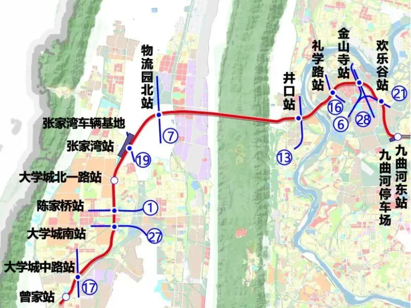 重庆地铁15号线二期走向示意图